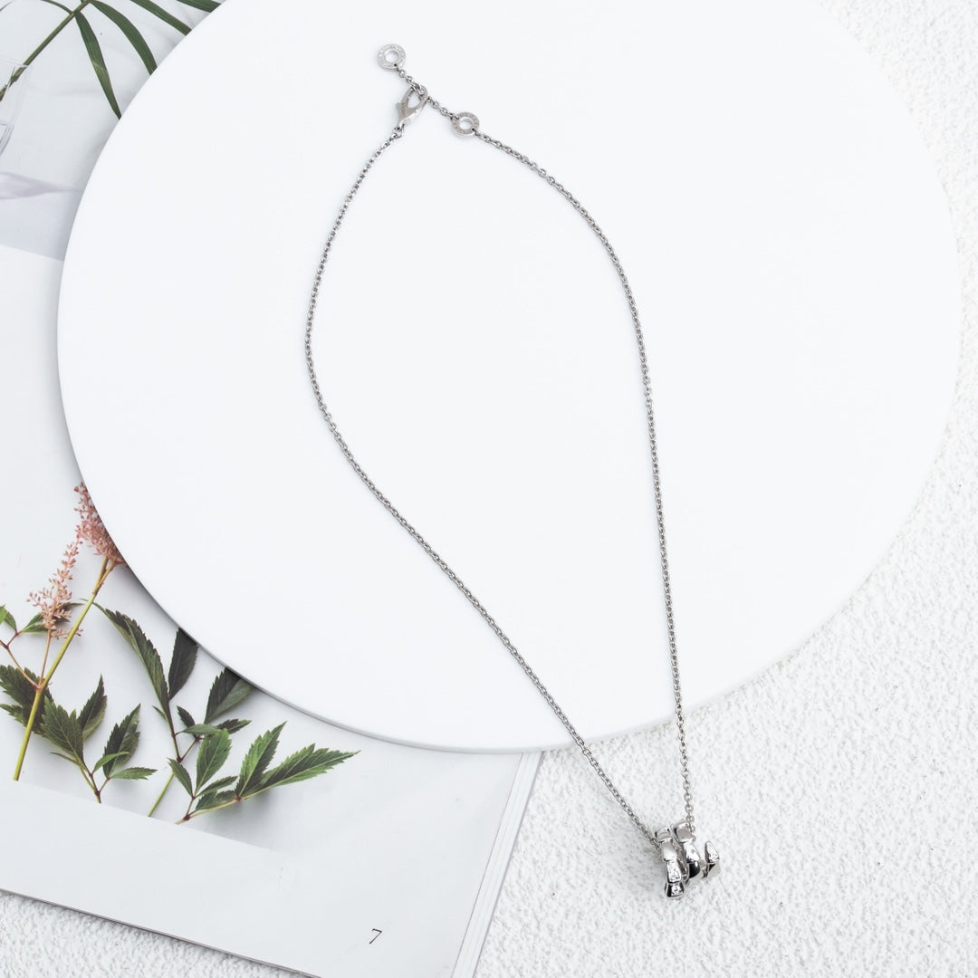[OrnoraJewelry]SERPENTI SILVER NECKLACE DIAMOND