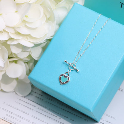 [Ornora Jewelry]DOUBLE HEART BLUE NECKLACE