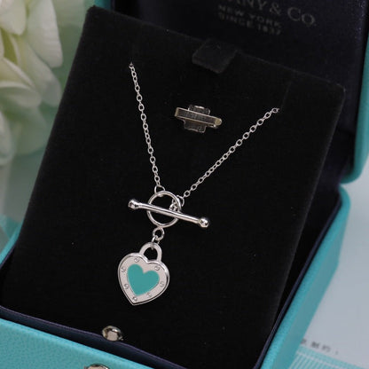 [Ornora Jewelry]DOUBLE HEART BLUE NECKLACE