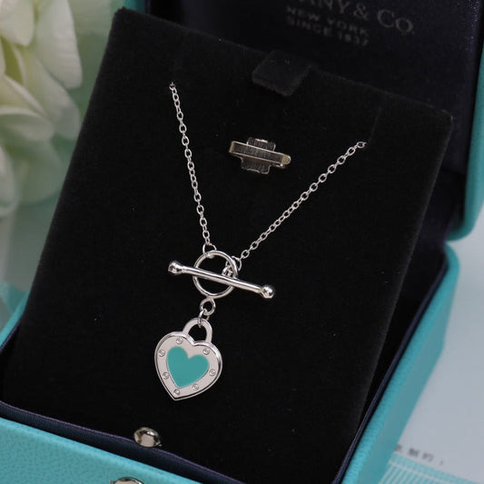 [Ornora Jewelry]DOUBLE HEART BLUE NECKLACE