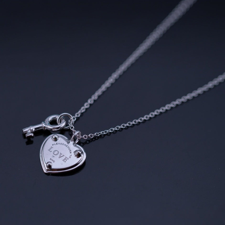 [Ornora Jewelry]KEY AND HEART SILVER NECKLACE