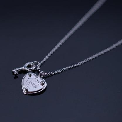 [Ornora Jewelry]KEY AND HEART SILVER NECKLACE
