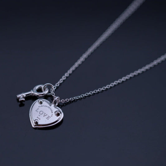 [Ornora Jewelry]KEY AND HEART SILVER NECKLACE