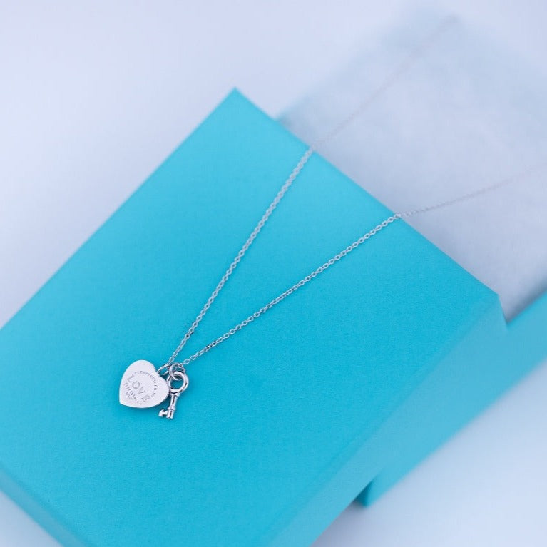 [Ornora Jewelry]KEY AND HEART SILVER NECKLACE