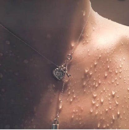 [Ornora Jewelry]KEY AND HEART SILVER NECKLACE