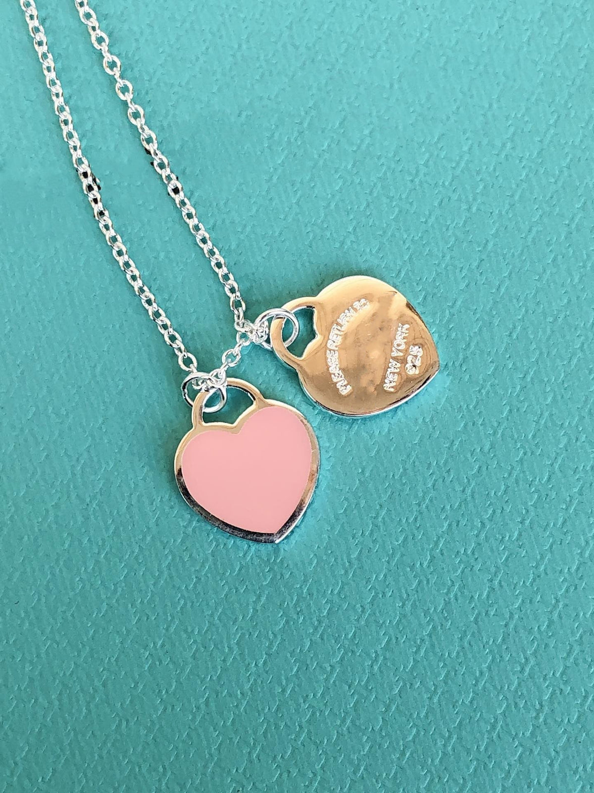 [Ornora Jewelry]DOUBLE HEART PEDANT SILVER NECKLACE