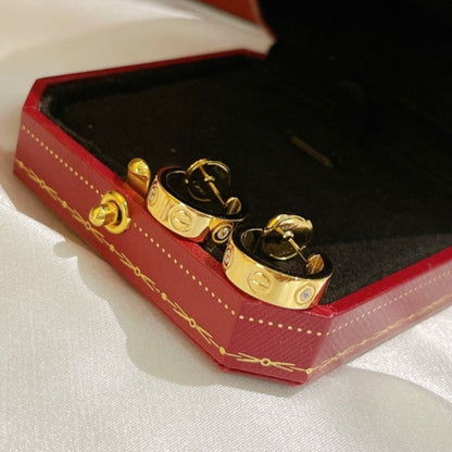 [OrnoraJewelry]LOVE EARRINGS 5.7MM 2 DIAMONDS