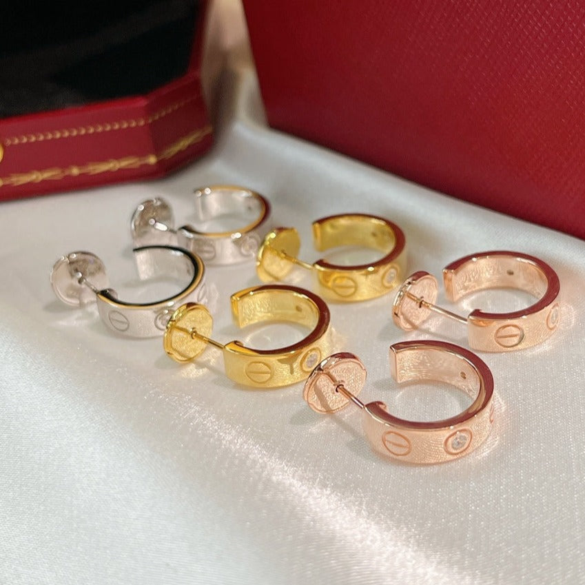 [OrnoraJewelry]LOVE EARRINGS 5.7MM 2 DIAMONDS