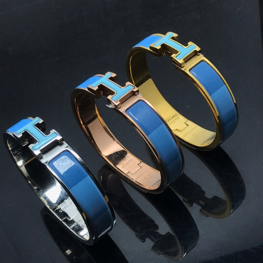 [OrnoraJewelry]H BRACELET BLUE RAINBOW CERAMIC
