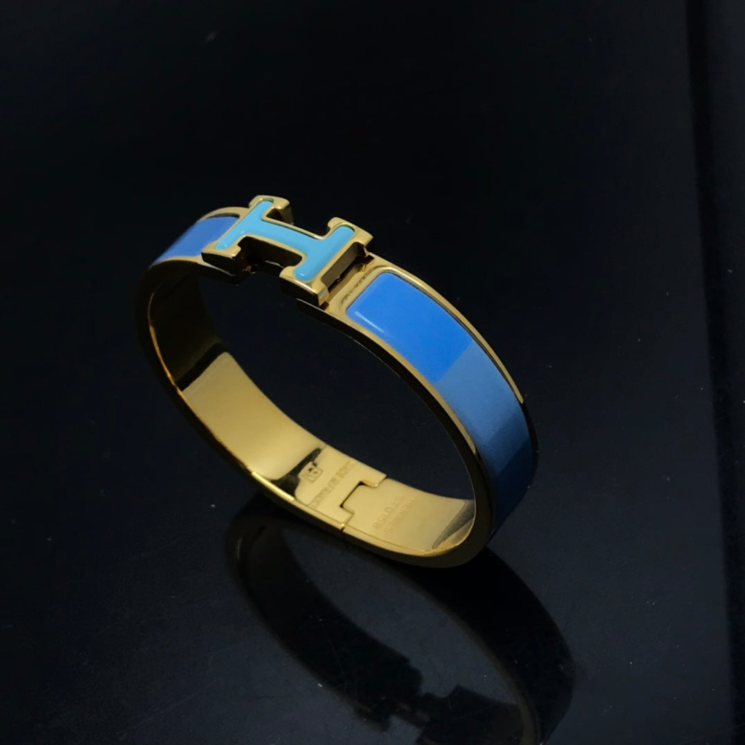 [OrnoraJewelry]H BRACELET BLUE RAINBOW CERAMIC