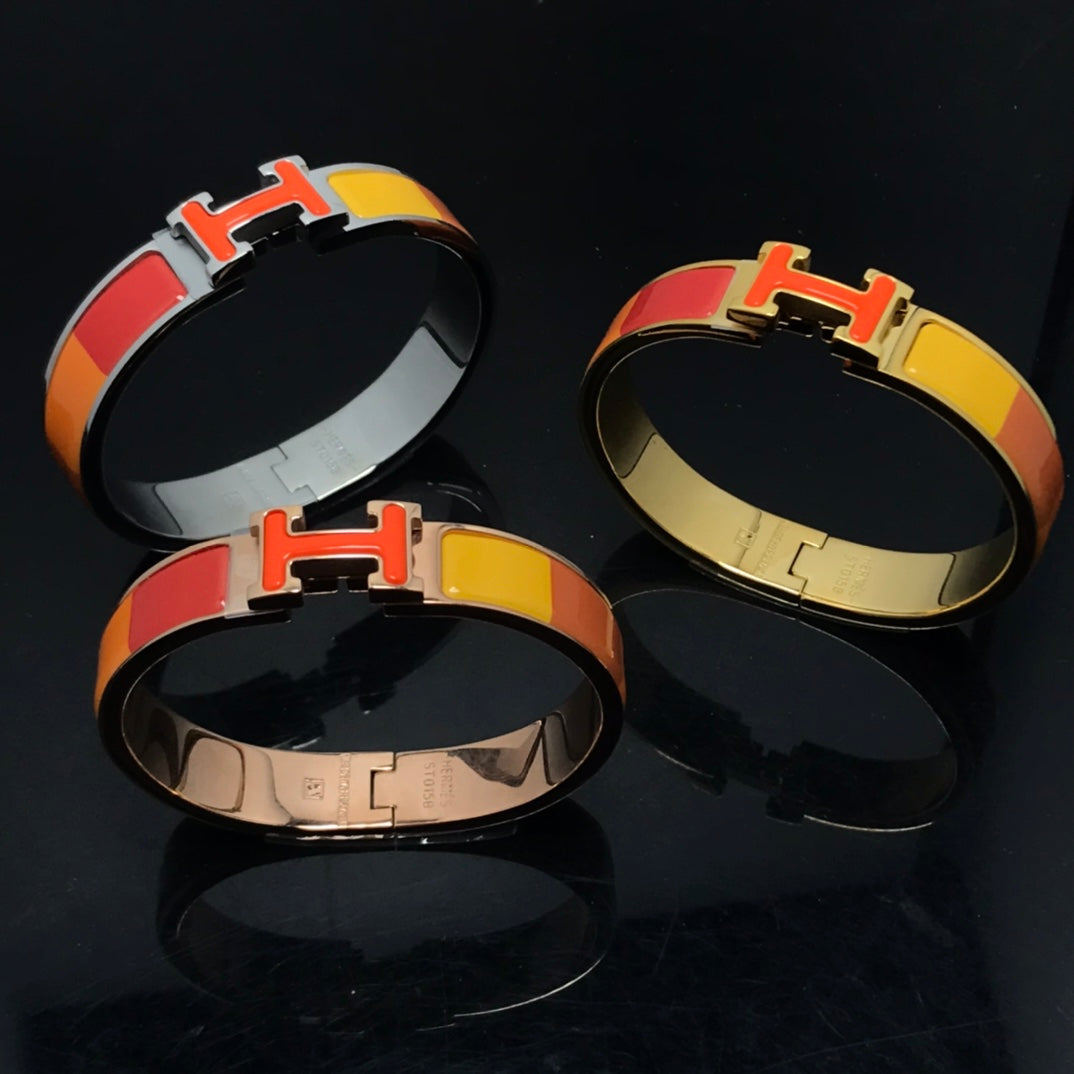 [OrnoraJewelry]H BRACELET ORANGE RAINBOW CERAMIC