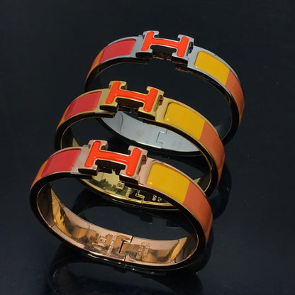 [OrnoraJewelry]H BRACELET ORANGE RAINBOW CERAMIC