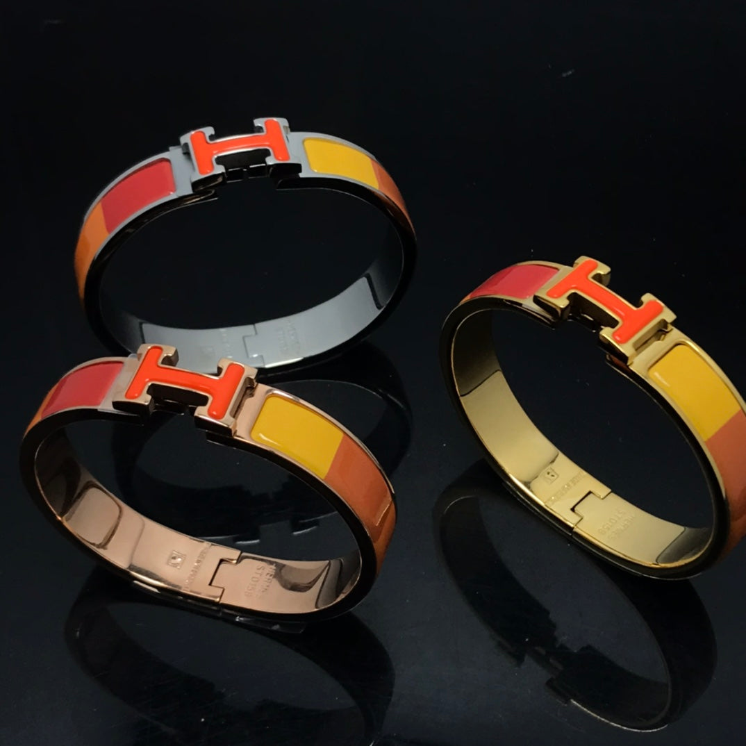 [OrnoraJewelry]H BRACELET ORANGE RAINBOW CERAMIC