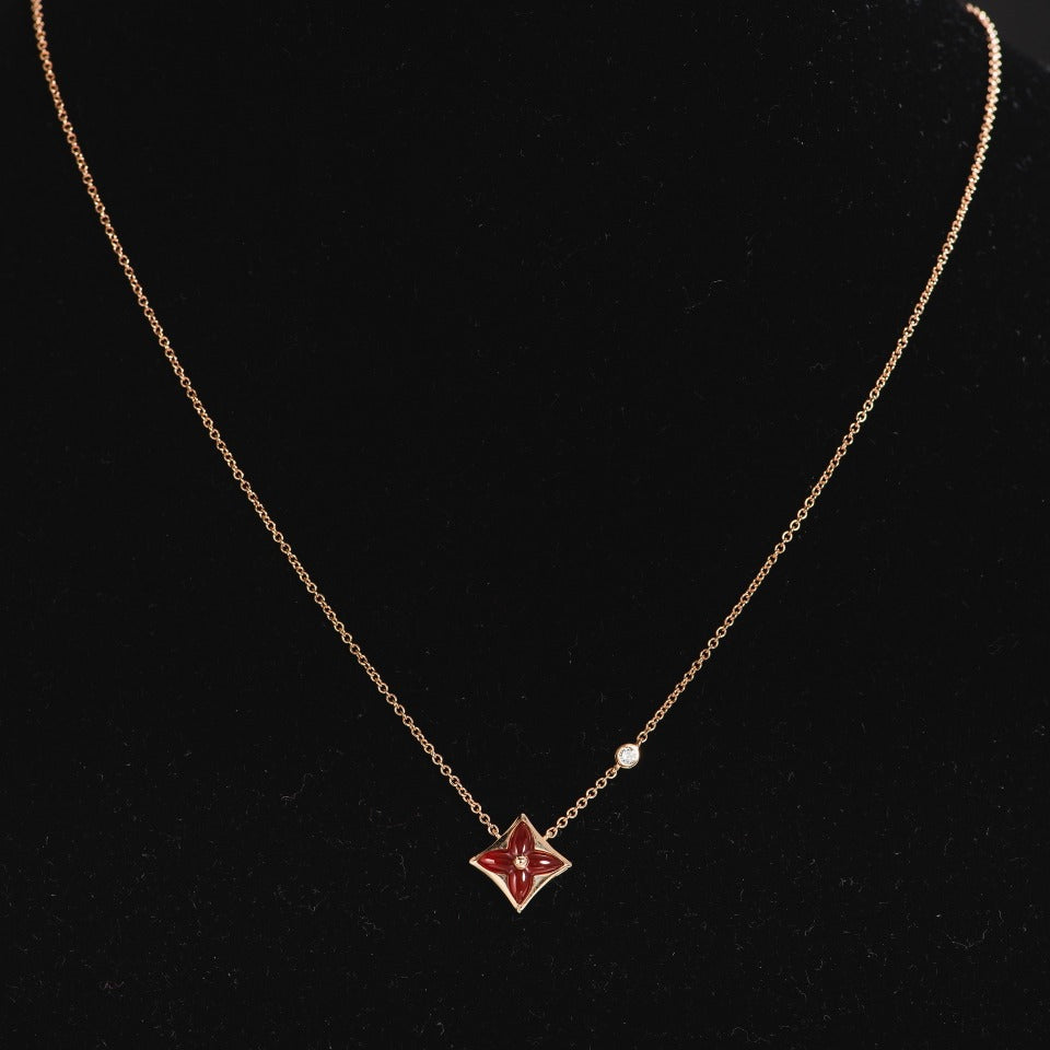[OrnoraJewelry]OrnoraNECKLACE PINK GOLD 1 DIAMOND