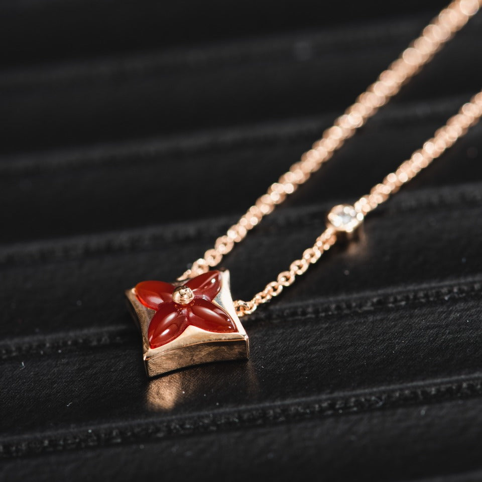 [OrnoraJewelry]OrnoraNECKLACE PINK GOLD 1 DIAMOND