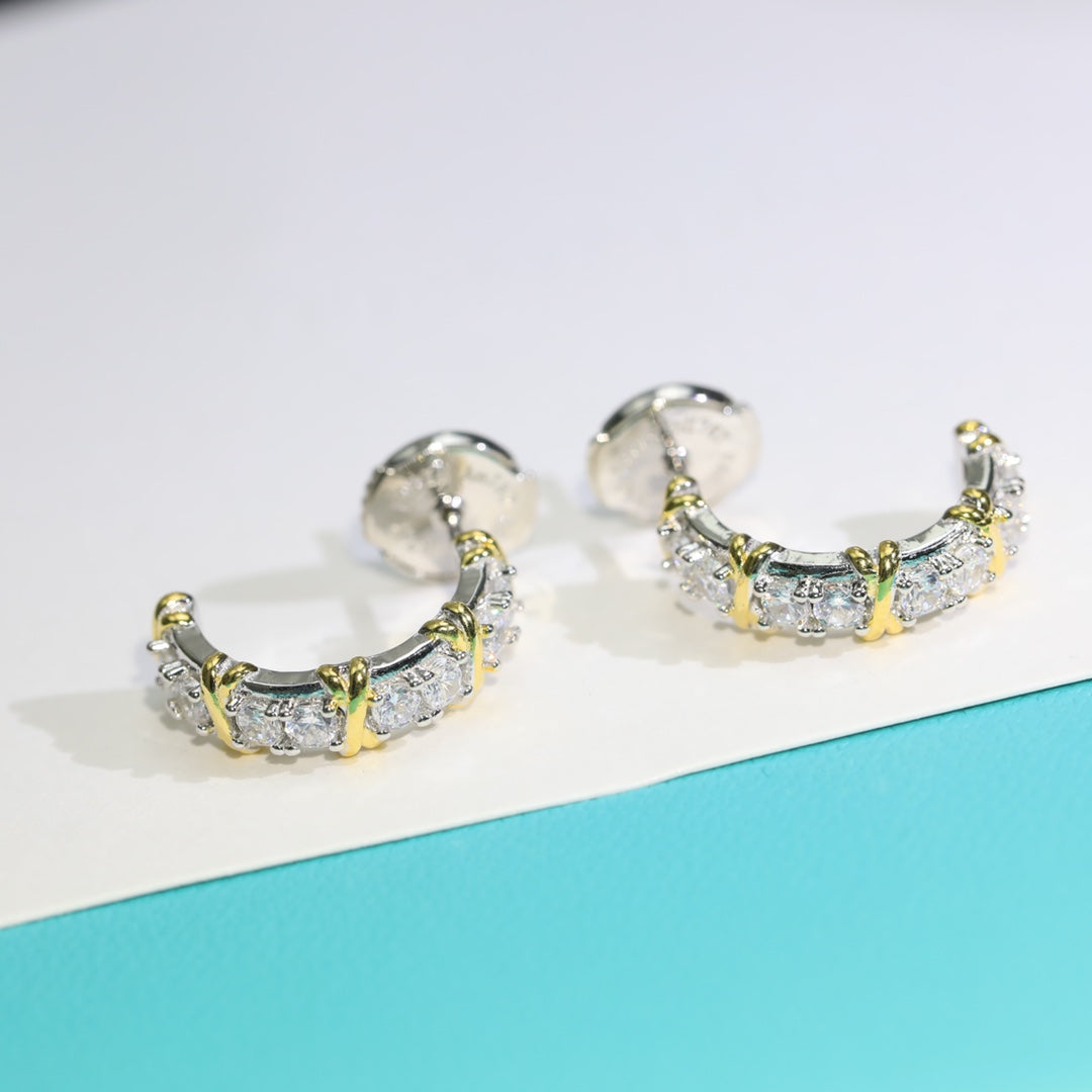 [Ornora Jewelry]TWENTY STONE HOOP GOLD EARRINGS
