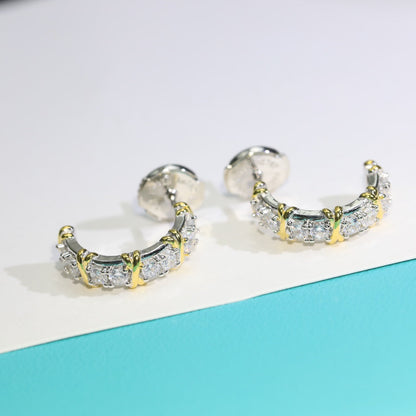 [Ornora Jewelry]TWENTY STONE HOOP GOLD EARRINGS