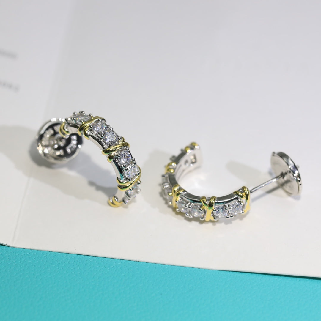 [Ornora Jewelry]TWENTY STONE HOOP GOLD EARRINGS
