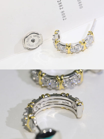 [Ornora Jewelry]TWENTY STONE HOOP GOLD EARRINGS