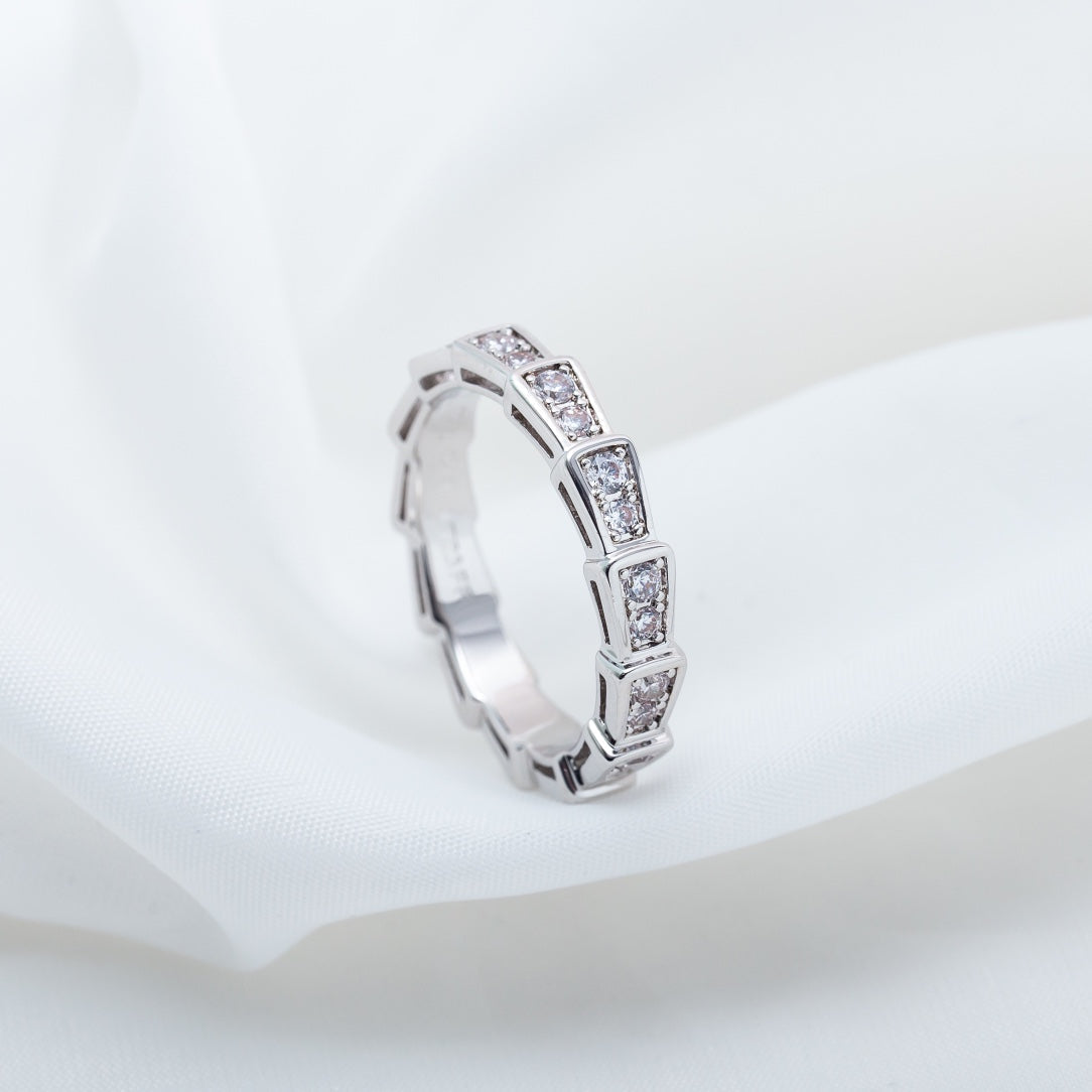 [OrnoraJewelry]SERPENTI RING SILVER DIAMOND PAVED 3MM