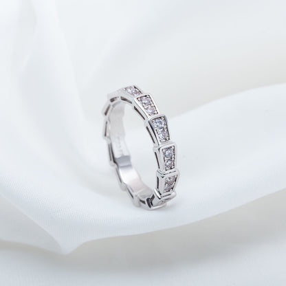 [OrnoraJewelry]SERPENTI RING SILVER DIAMOND PAVED 3MM