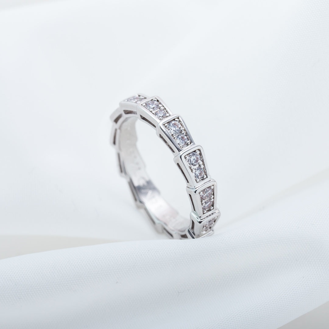 [OrnoraJewelry]SERPENTI RING SILVER DIAMOND PAVED 3MM