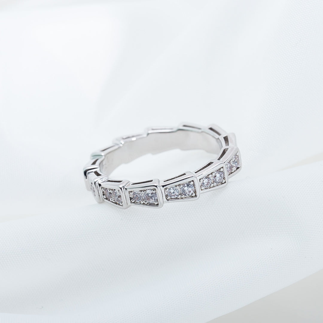 [OrnoraJewelry]SERPENTI RING SILVER DIAMOND PAVED 3MM