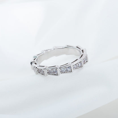 [OrnoraJewelry]SERPENTI RING SILVER DIAMOND PAVED 3MM