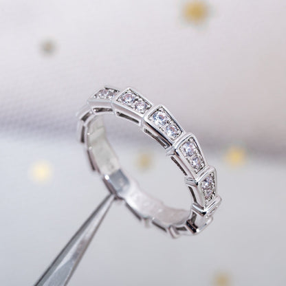 [OrnoraJewelry]SERPENTI RING SILVER DIAMOND PAVED 3MM