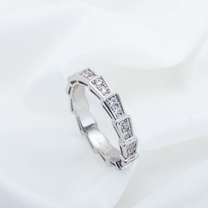 [OrnoraJewelry]SERPENTI RING SILVER DIAMOND PAVED 3MM