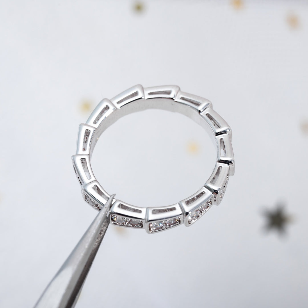 [OrnoraJewelry]SERPENTI RING SILVER DIAMOND PAVED 3MM