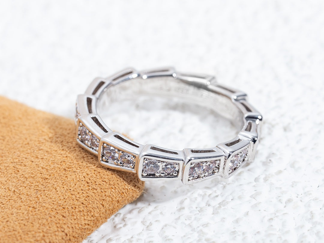 [OrnoraJewelry]SERPENTI RING SILVER DIAMOND PAVED 3MM