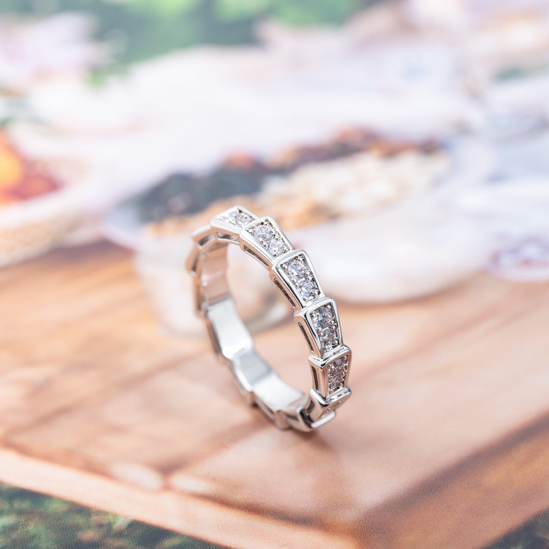 [OrnoraJewelry]SERPENTI RING SILVER DIAMOND PAVED 3MM