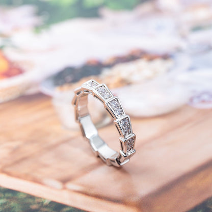 [OrnoraJewelry]SERPENTI RING SILVER DIAMOND PAVED 3MM