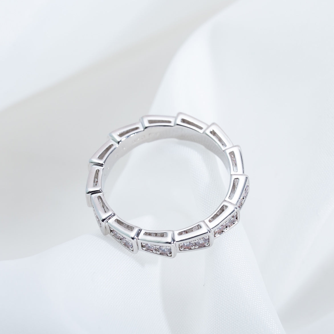 [OrnoraJewelry]SERPENTI RING SILVER DIAMOND PAVED 3MM