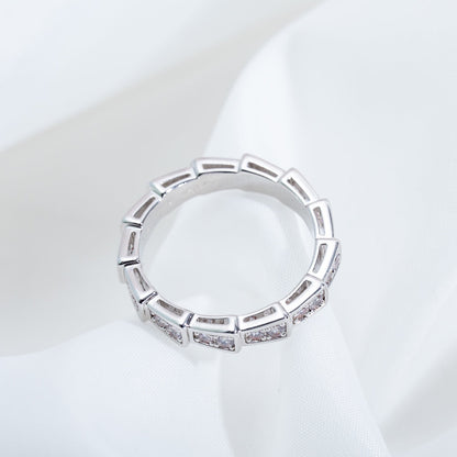 [OrnoraJewelry]SERPENTI RING SILVER DIAMOND PAVED 3MM
