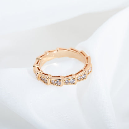 [OrnoraJewelry]SERPENTI RING PINK GOLD DIAMOND PAVED 3MM