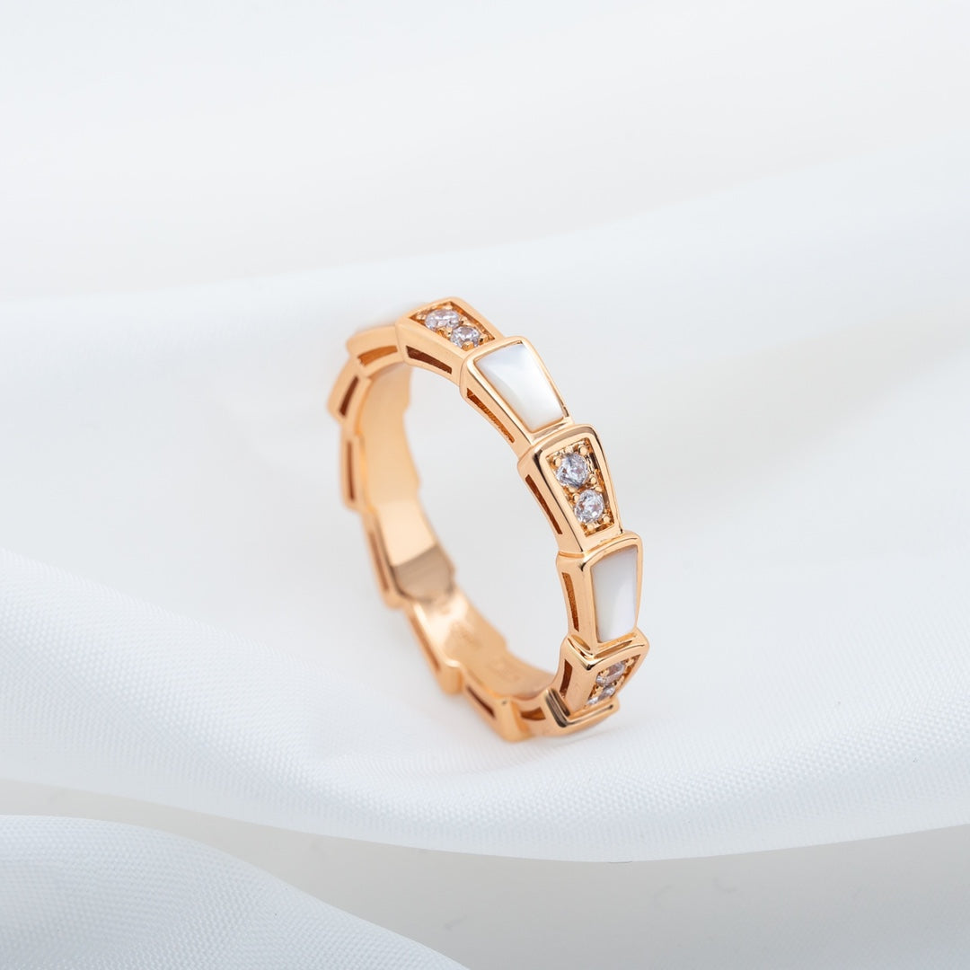 [OrnoraJewelry]SERPENTI RING PINK GOLD DIAMOND MOP 3MM