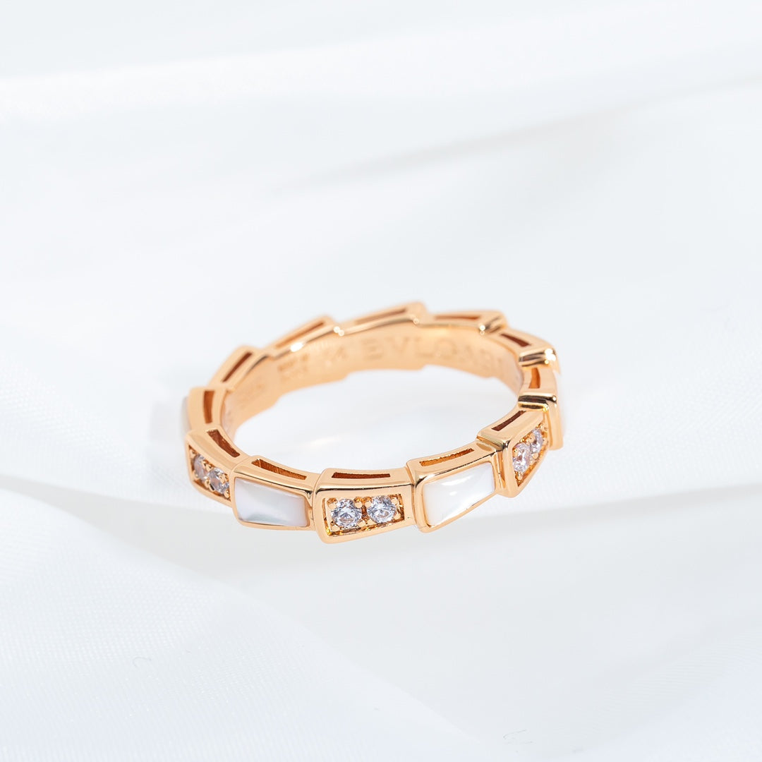 [OrnoraJewelry]SERPENTI RING PINK GOLD DIAMOND MOP 3MM