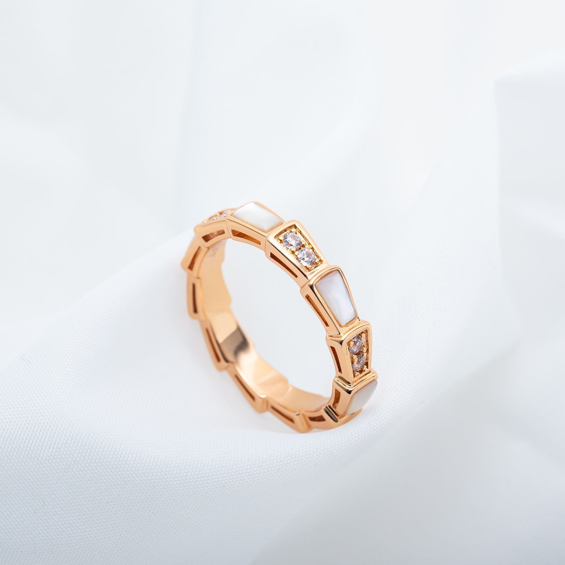 [OrnoraJewelry]SERPENTI RING PINK GOLD DIAMOND MOP 3MM