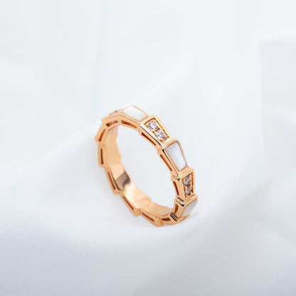 [OrnoraJewelry]SERPENTI RING PINK GOLD DIAMOND MOP 3MM