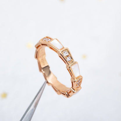 [OrnoraJewelry]SERPENTI RING PINK GOLD DIAMOND MOP 3MM