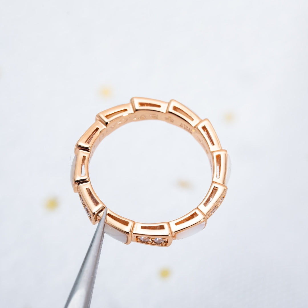 [OrnoraJewelry]SERPENTI RING PINK GOLD DIAMOND MOP 3MM