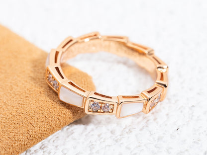 [OrnoraJewelry]SERPENTI RING PINK GOLD DIAMOND MOP 3MM