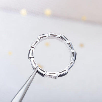 [OrnoraJewelry]SERPENTI RING SILVER  DIAMOND BLACK MOP 3MM