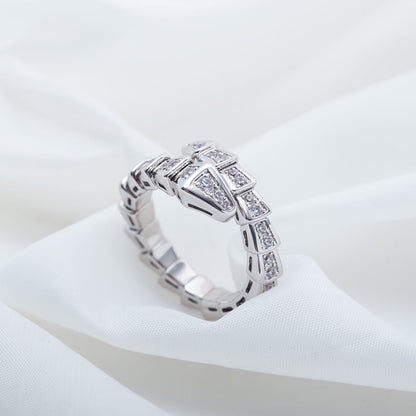 [OrnoraJewelry]SERPENTI RING SILVER DIAMOND PAVED 4MM