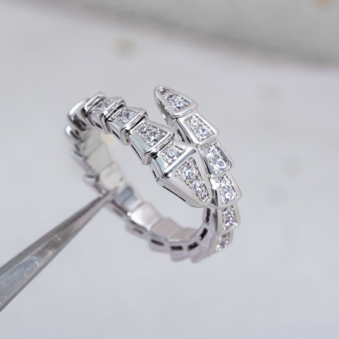 [OrnoraJewelry]SERPENTI RING SILVER DIAMOND PAVED 4MM