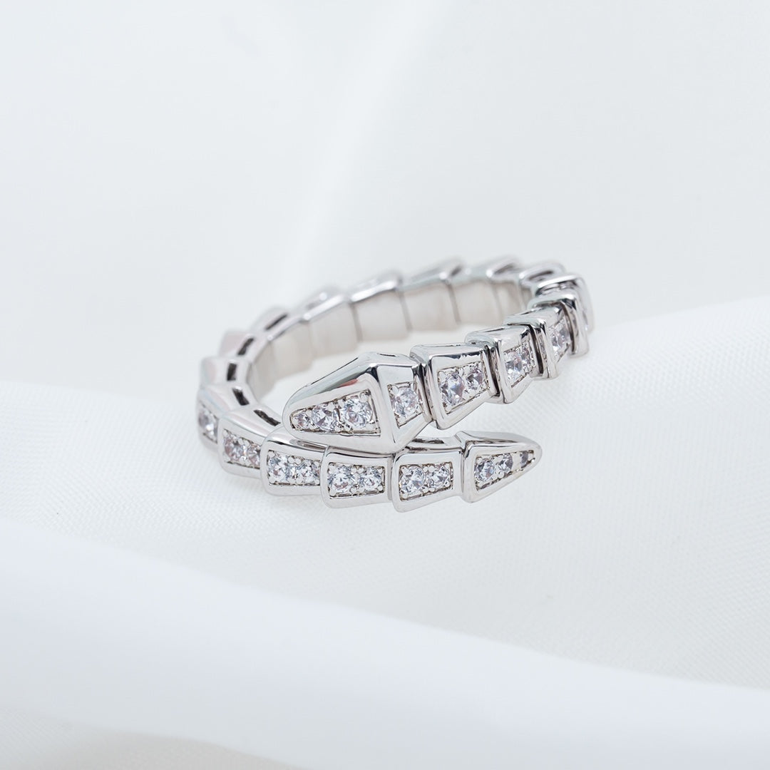 [OrnoraJewelry]SERPENTI RING SILVER DIAMOND PAVED 4MM