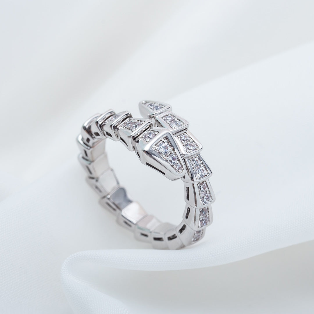 [OrnoraJewelry]SERPENTI RING SILVER DIAMOND PAVED 4MM