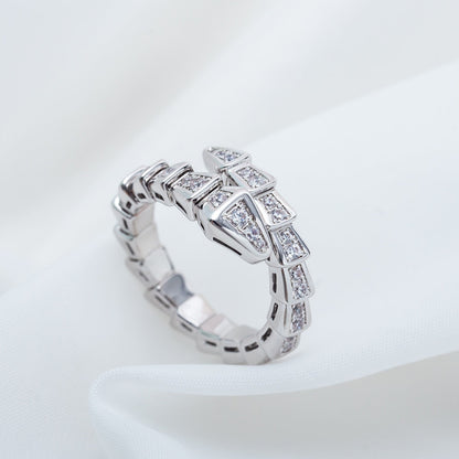 [OrnoraJewelry]SERPENTI RING SILVER DIAMOND PAVED 4MM